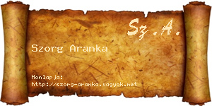 Szorg Aranka névjegykártya