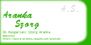 aranka szorg business card